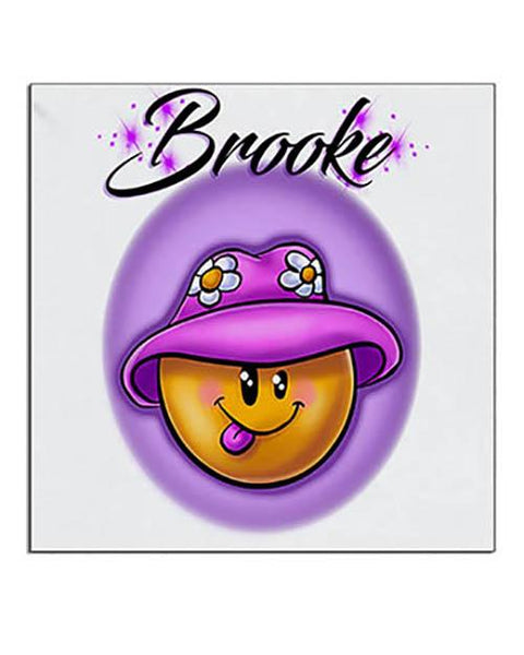 B037 Personalized Airbrush Smiley Emoji Ceramic Coaster Design Yours