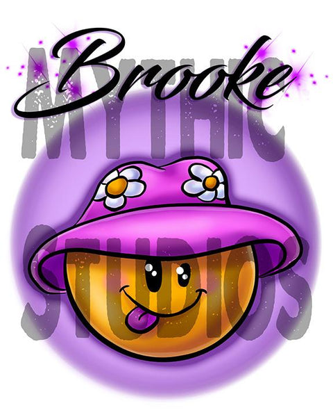B037 Personalized Airbrush Smiley Emoji Ceramic Coaster Design Yours
