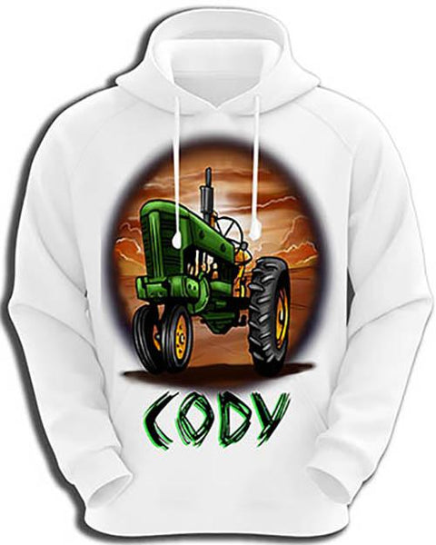 H009 Custom Airbrush Personalized Tractor Hoodie Sweatshirt Design Yours