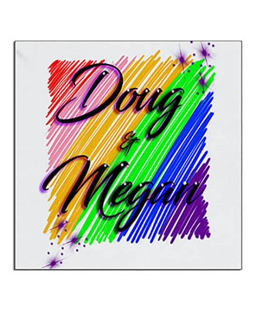 A001 Personalized Airbrush Rainbow Name Design Ceramic Coaster Design Yours