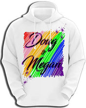 A001 Personalized custom airbrushed couples name writing rainbow color Hoodie Design Yours