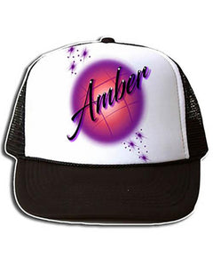 A004 Personalized Airbrush Name Design Snapback Trucker Hat Design Yours
