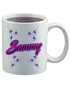 A005 Personalized Airbrush Name Design Ceramic Coffee Mug Design Yours