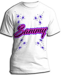 A005 Personalized Custom Airbrushed Name Writing Color Party Design Gift Shirt Design Yours