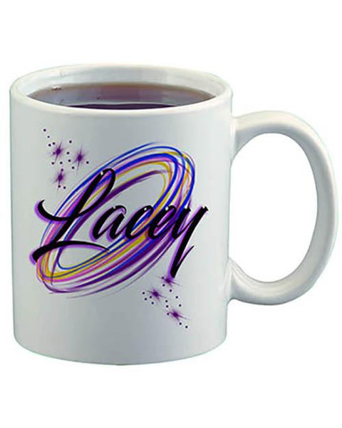 A008 Personalized Airbrush Name Design Ceramic Coffee Mug Design Yours
