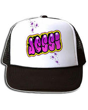A009 Personalized Airbrush Name Design Snapback Trucker Hat Design Yours