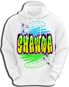 A010 Personalized Custom Airbrushed Name Writing Color Party Design Gift Hoodie Design Yours