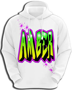A011 Personalized Custom Airbrushed Name Writing Color Party Design Gift Hoodie Design Yours