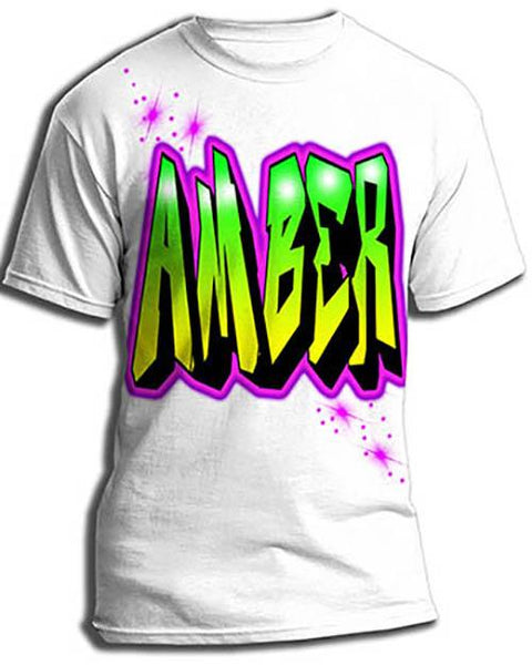 A011 Personalized Custom Airbrushed Name Writing Color Party Design Gift Shirt Design Yours