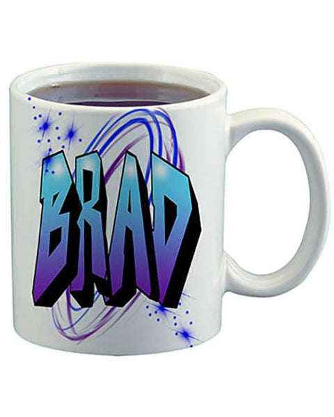 A012 Personalized Airbrush Name Design Ceramic Coffee Mug Design Yours