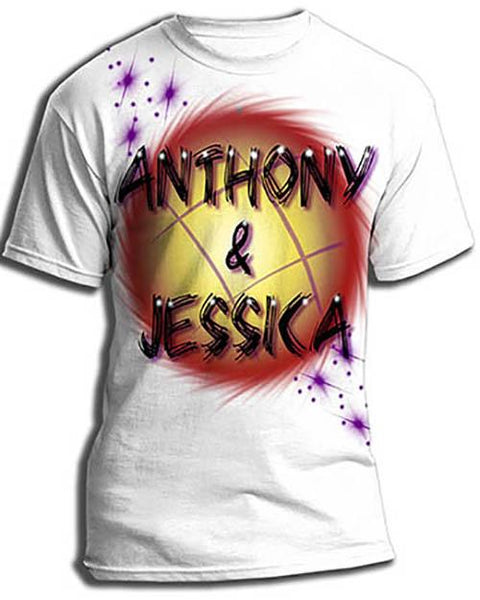 A013 Personalized Custom Airbrushed Name Writing Color Party Design Gift Shirt Design Yours