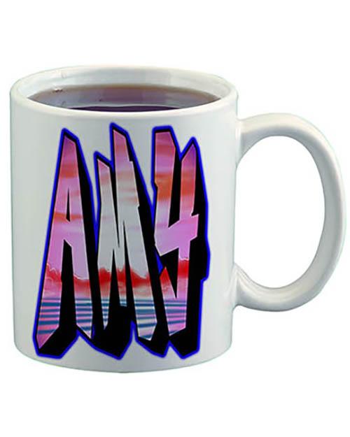 A014 Personalized Airbrush Name Design Ceramic Coffee Mug Design Yours