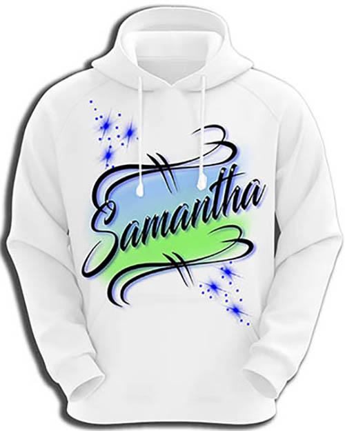 A015 Personalized Custom Airbrushed Name Writing Color Party Design Gift Hoodie Design Yours
