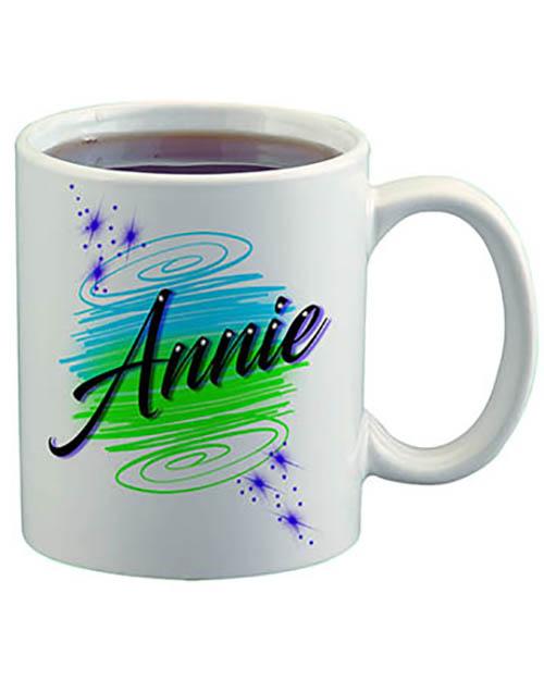 A016 Personalized Airbrush Name Design Ceramic Coffee Mug Design Yours