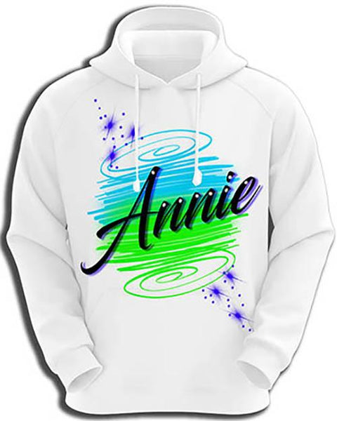 A016 Personalized Custom Airbrushed Name Writing Color Party Design Gift Hoodie Design Yours