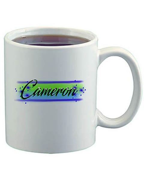 A018 Personalized Airbrush Name Design Ceramic Coffee Mug Design Yours