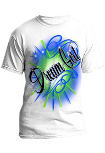 A025 Digitally Airbrush Painted Personalized Custom Name Design  Adult and Kids T-Shirt