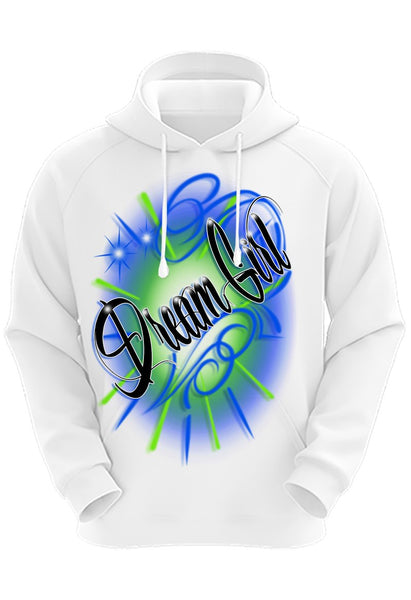 A025 Digitally Airbrush Painted Personalized Custom Name Design  Adult and Kids Hoodie Sweatshirt