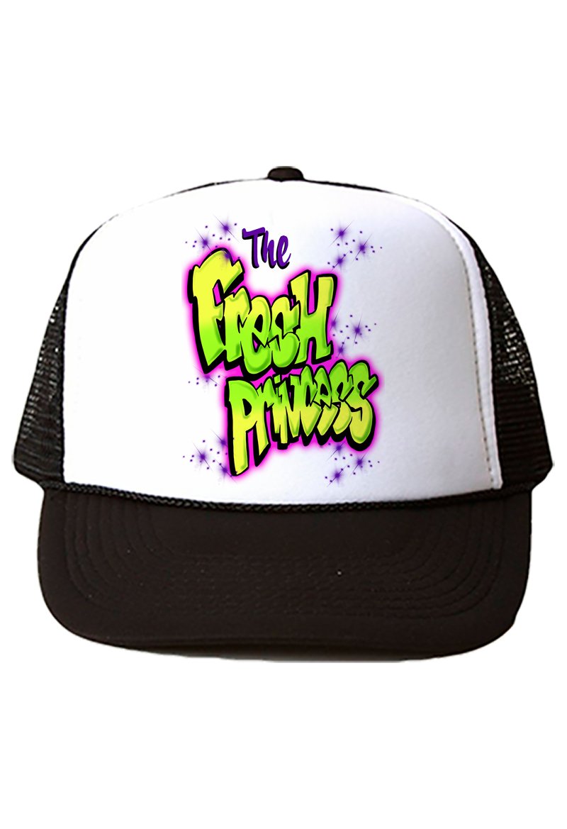 A026 Digitally Airbrush Painted Personalized Custom Name Design    Snapback Trucker Hats