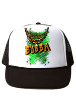 A027 Digitally Airbrush Painted Personalized Custom Gold Chain Name Design    Snapback Trucker Hats