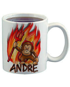 B032 Personalized Airbrush Devil Monkey Ceramic Coffee Mug Design Yours