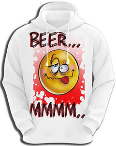 B035 custom personalized airbrush Smiley beer Hoodie Sweatshirt Emoji Design Yours