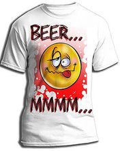 B035 custom personalized airbrush Smiley beer Tee Shirt design Emoji Design Yours