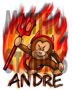 B032 Personalized Airbrush Devil Monkey Ceramic Coaster Design Yours