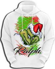 B152 Personalized Airbrush Grinch Hoodie Sweatshirt Design Yours