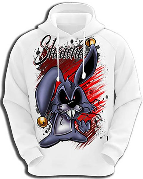 B174 custom personalized airbrush Evil Rabbit Hoodie Sweatshirt Design Yours