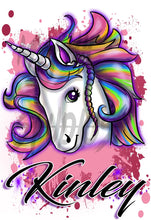 B142 Digitally Airbrush Painted Personalized Custom unicorn Drawstring Backpack party Theme gift