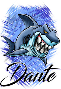 B254 Digitally Airbrush Painted Personalized Custom Shark   Auto License Plate Tag