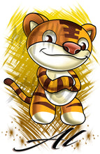B261 Digitally Airbrush Painted Personalized Custom Cartoon Tiger Adult and Kids Hoodie Sweatshirt