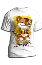 B261 Digitally Airbrush Painted Personalized Custom Cartoon Tiger Adult and Kids T-Shirt