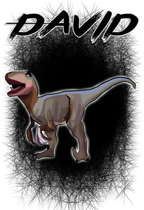 C117 Digitally Airbrush Painted Personalized Custom Dinosaur Adult and Kids T-Shirt
