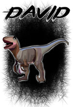 C117 Digitally Airbrush Painted Personalized Custom Dinosaur  Drawstring Backpack Gamer party Theme gift name design