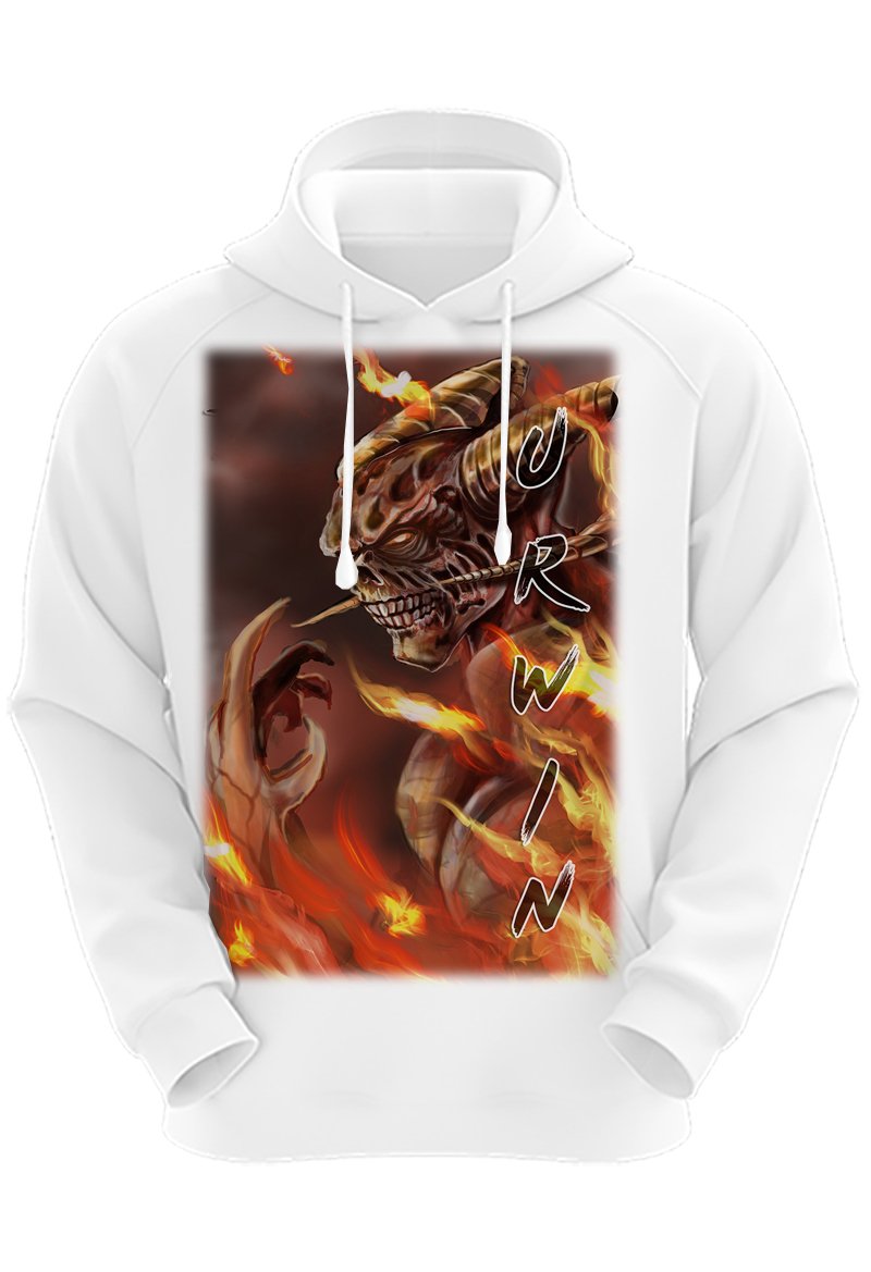 C118 Digitally Airbrush Painted Personalized Custom Demon Adult and Kids Hoodie Sweatshirt