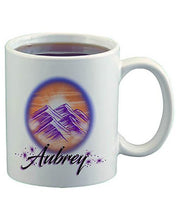E006 Personalized Airbrush Mountain Scene Ceramic Coffee Mug Design Yours