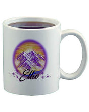 E010 Personalized Airbrush Mountain Scene Ceramic Coffee Mug Design Yours