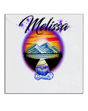 E011 Personalized Airbrush Waterfall Mountain Landscape Ceramic Coaster Design Yours