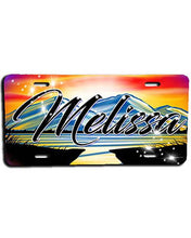 E011 Personalized Airbrush Waterfall Mountain Landscape License Plate Tag Design Yours