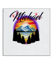 E013 Personalized Airbrush Mountain Landscape Ceramic Coaster Design Yours