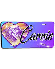 E016 Personalized Airbrush Heart Mountain Landscape License Plate Tag Design Yours