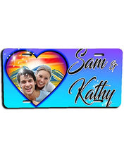 E022 Personalized Airbrush Photo Heart Landscape License Plate Tag Design Yours