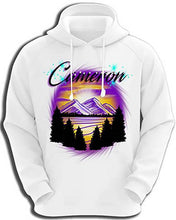 E023 Personalized Airbrush Mountain Sunset Landscape Hoodie Sweatshirt Design Yours