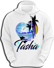 E024 Personalized Airbrush Dolphins Heart Landscape Hoodie Sweatshirt Design Yours