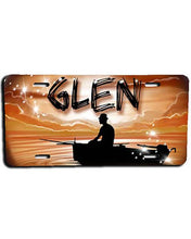 E026 Personalized Airbrush Fishing Landscape License Plate Tag Design Yours