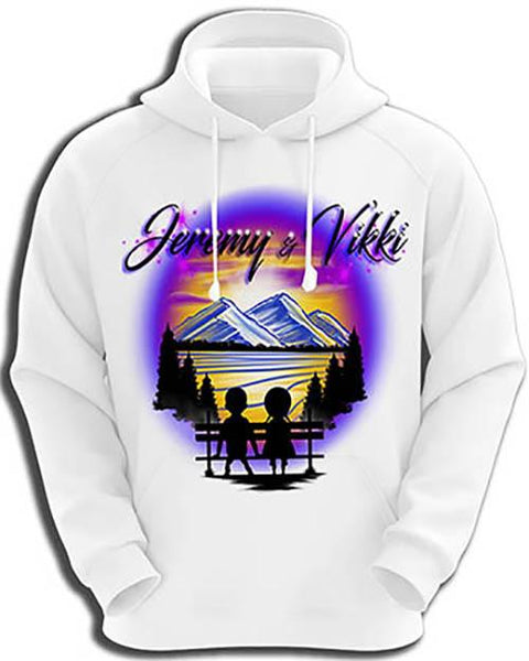 E028 Personalized Airbrush Kids Silhouette Hoodie Sweatshirt Design Yours