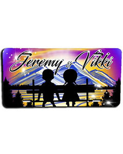 E028 Personalized Airbrush Kids Silhouette License Plate Tag Design Yours