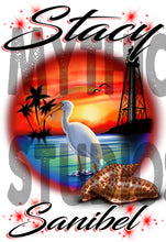 E034 Personalized Airbrush Lighthouse and Bird Kids and Adult Tee Shirt Design Yours